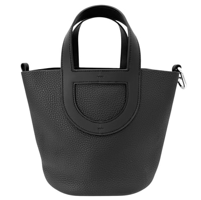 HERMES エルメス ハンドバッグ インザループ18 シェーヌピコ K刻印 レザー ブラック 黒 シルバー金具 レディース 美品 2025年【中古品】