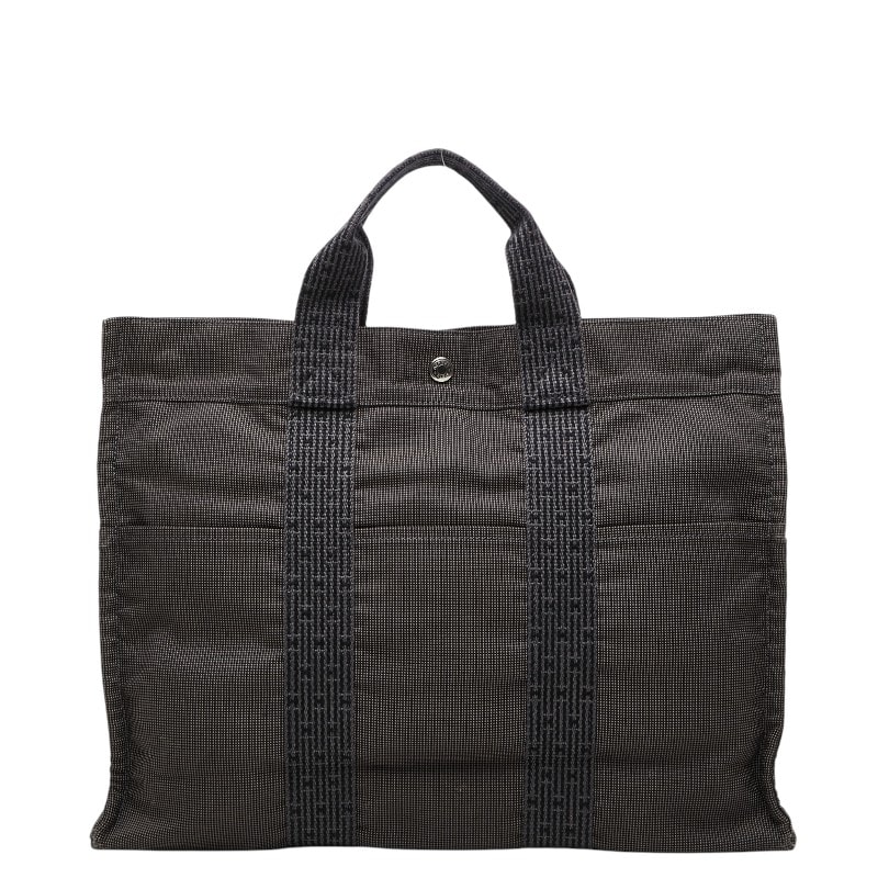 エルメス エールライン トートMM ハンドバッグ トートバッグ グレー キャンバス レディース HERMES 【中古】