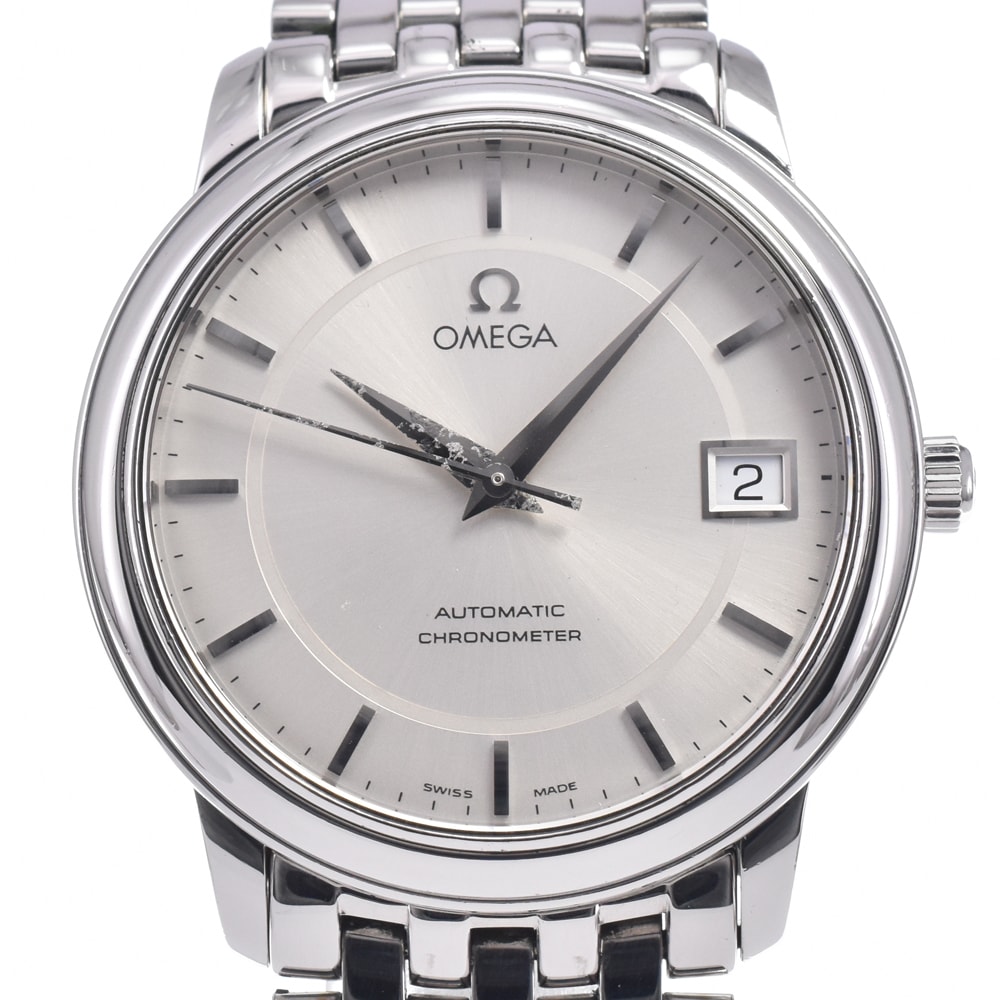 オメガ OMEGA 4500.31 デビル プレステージ デイト シルバー 自動巻き メンズ 良品 腕時計 L#148189