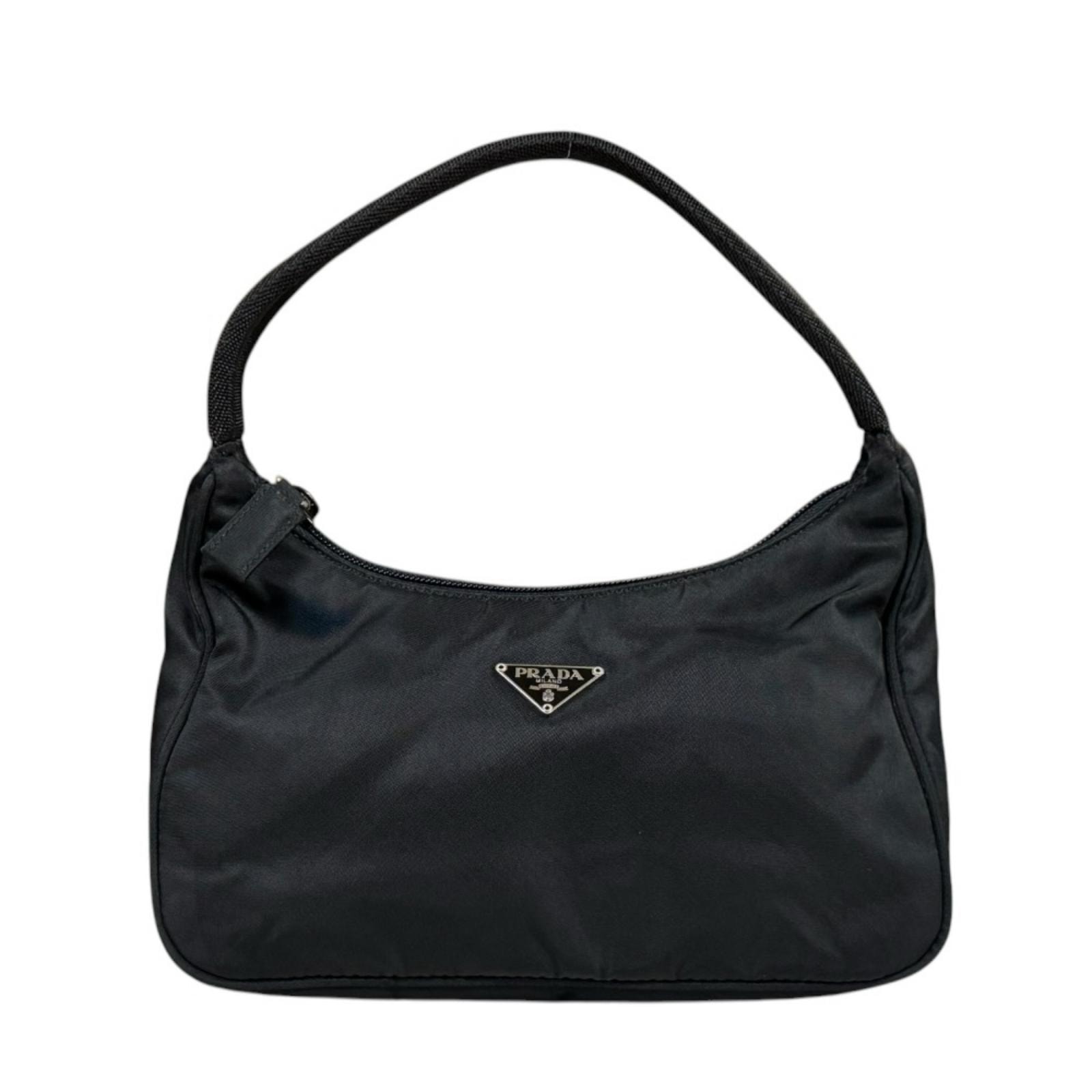 プラダ ホーボーミニバッグ ハンドバッグ ナイロン MV519 ブラック レディース PRADA 中古