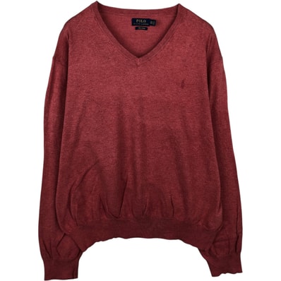 古着 ラルフローレン Ralph Lauren POLO RALPH LAUREN Vネック ピマコットンニットセーター メンズXXL相当/eaa637210