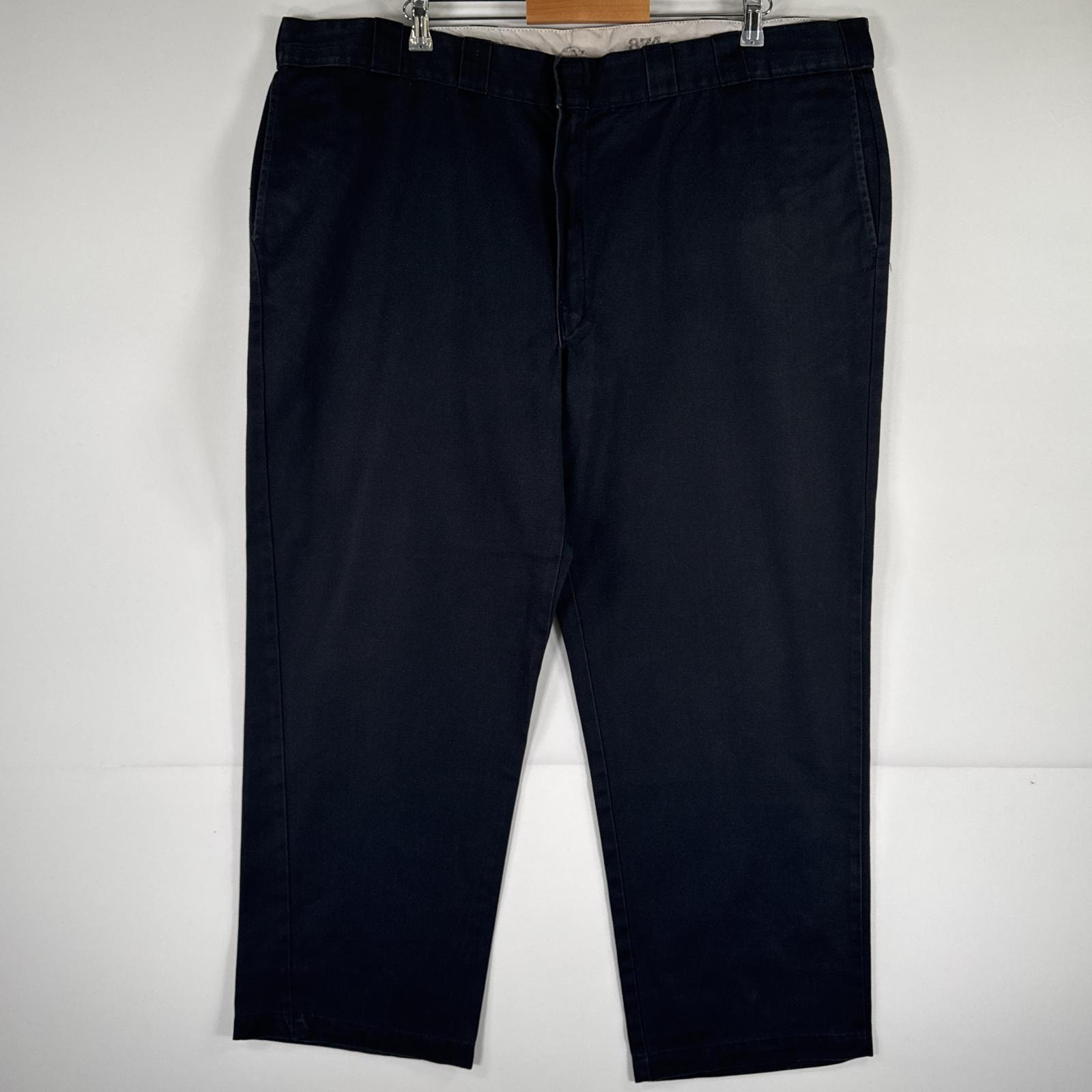 古着 ディッキーズ Dickies ワークパンツ ストレート 作業着 大きいサイズ 874 オリジナルフィット ワンポイント ブラック メンズ