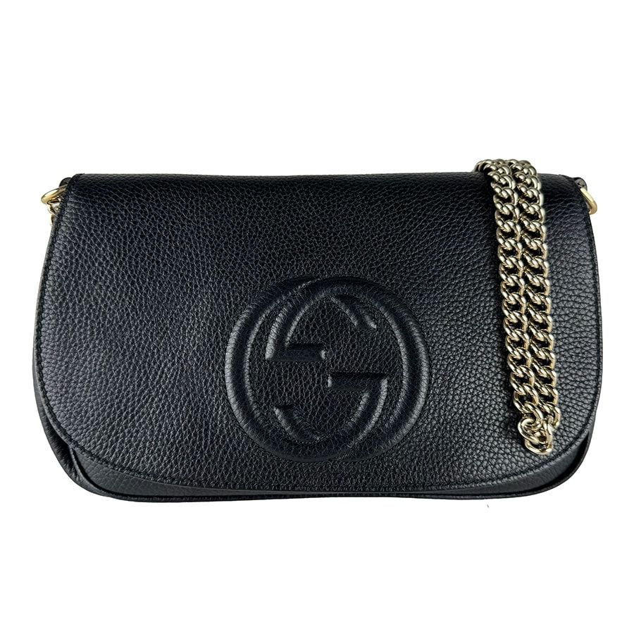 グッチ GUCCI ショルダーバッグ ソーホー レザー ブラック レディース 536224【中古】 z10837