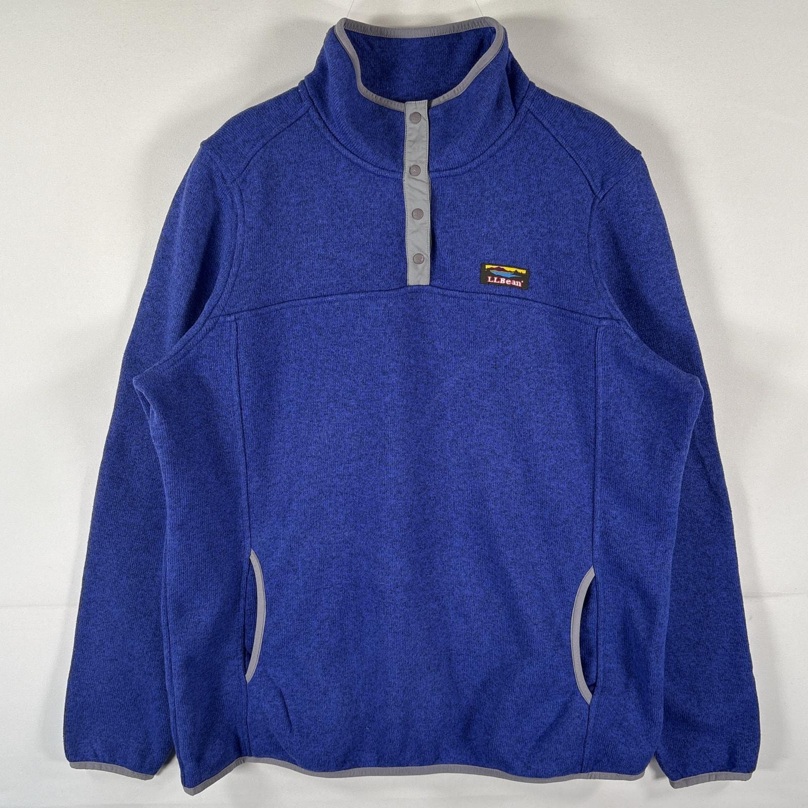 古着 エルエルビーン L.L.Bean フリーストレーナー ベターセータータイプ ワンポイントロゴ スナップボタン XL  ブルー レディース