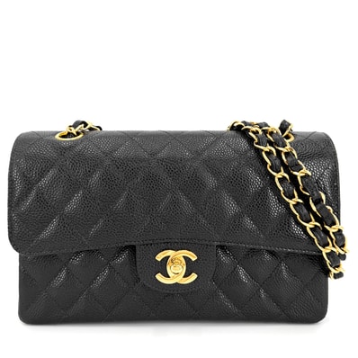 CHANEL シャネル ショルダーバッグ マトラッセ23 ダブルチェーン ダブルフラップ 肩掛け 斜め掛け ココマーク ターンロック キャビアスキン ブラック 黒 ゴールド金具 レディース 美品【中古品】