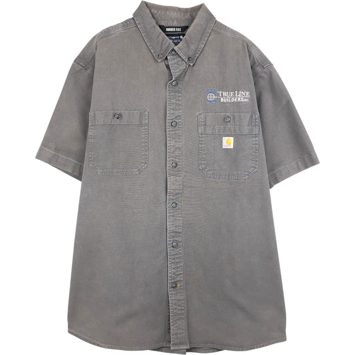 古着 カーハート Carhartt RELAXED FIT ボタンダウン ダック 半袖 ワークシャツ メンズXL相当/eaa658076