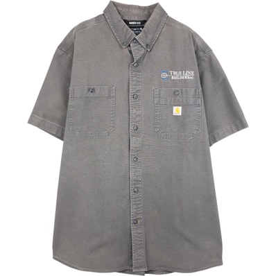 古着 カーハート Carhartt RELAXED FIT ボタンダウン ダック 半袖 ワークシャツ メンズXL相当/eaa658076