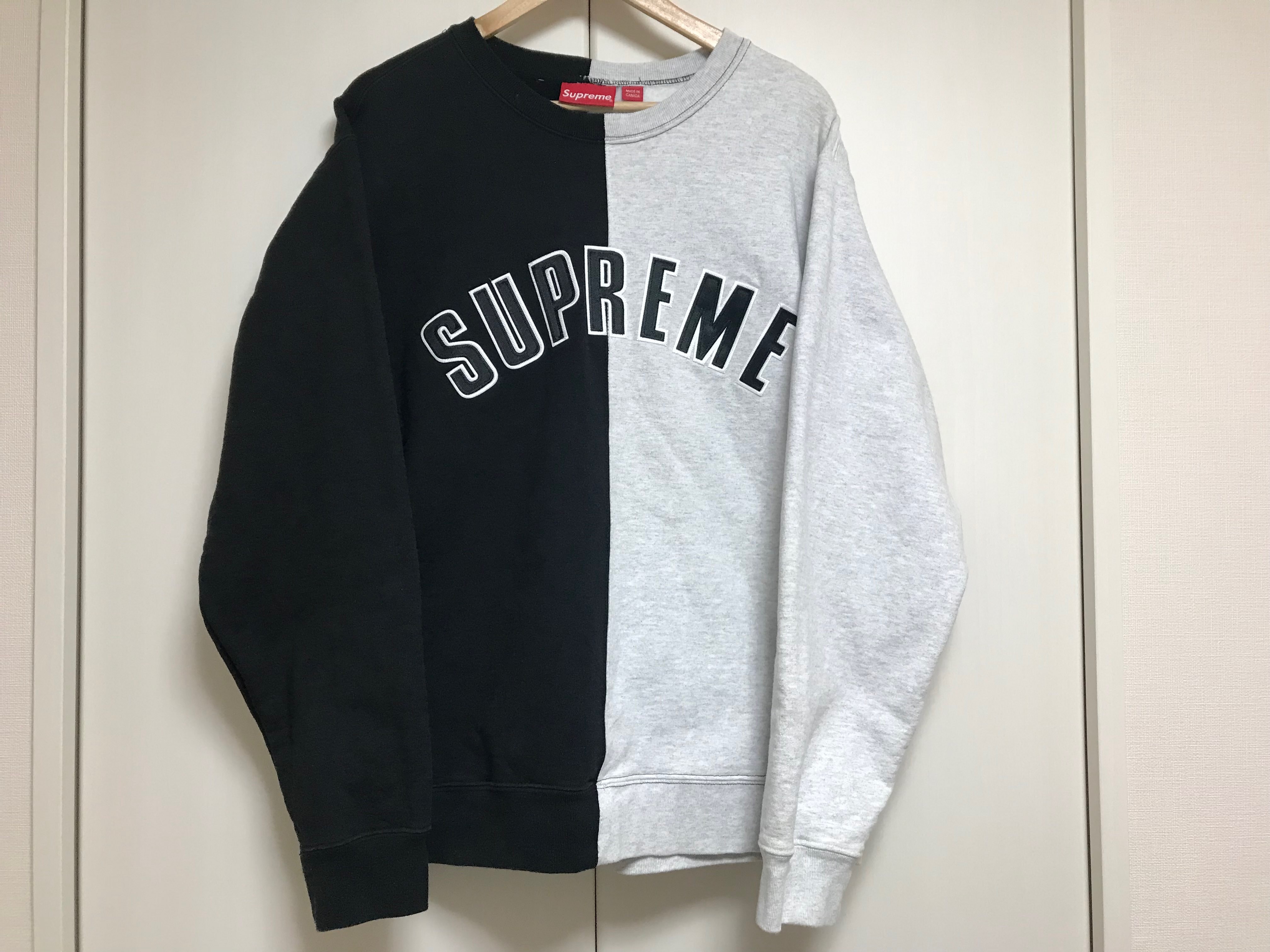 Supreme Split Crewneck Sweatshirt "Black"