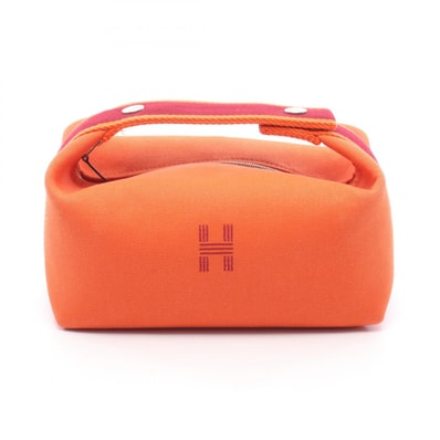 エルメス HERMES ブリッドアブラックPM ハンドバッグ バッグ キャンバス フー レディース オレンジ系 / ボルドー系 H104222M 05 【中古】
