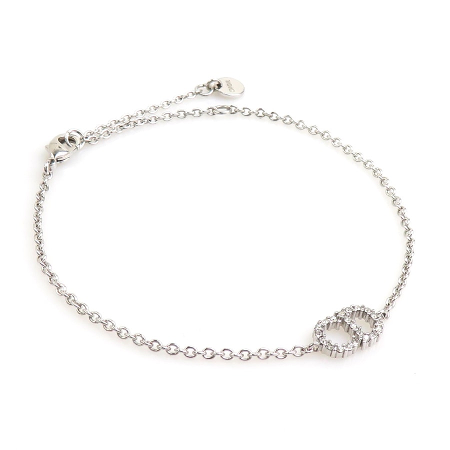 クリスチャンディオール Christian Dior ブレスレット メタル/ラインストーン シルバー レディース【中古】 55859j