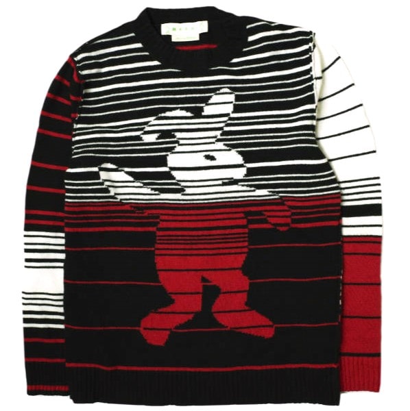 MARNI マルニ 19SS DANCE BUNNY SWEATER ダンスバニー マルチボーダークルーネックニット GCMG0049Q0 S16637 44 BLACK/WHITE/RED セーター プルオーバー トップス g15252