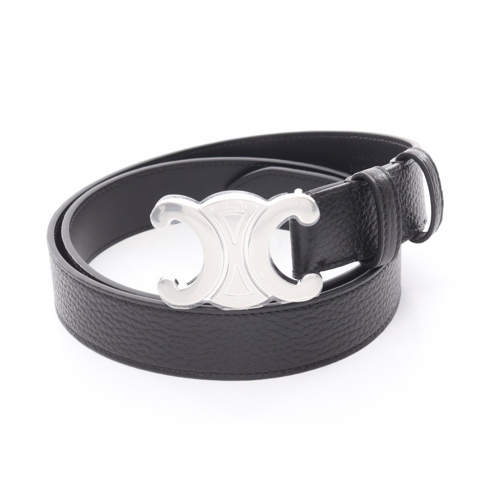 セリーヌ CELINE トリオンフ ラージ 30MM ベルト 衣料品 レザー メンズ ブラック系 45BIE3AUY38SI85 【新品】