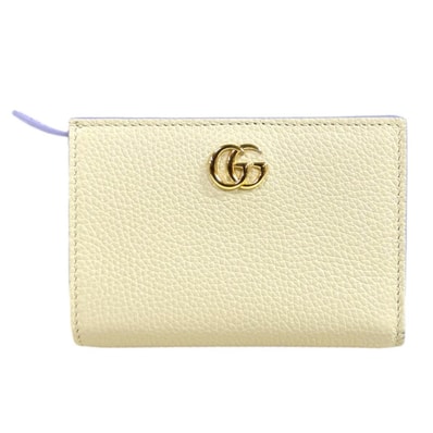 グッチ 日本限定 バイカラー スモールウォレット ダブルG 長財布 レザー 772738 レディース GUCCI 中古