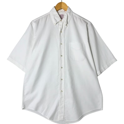 古着 80~90年代 ブルックスブラザーズ Brooks Brothers MAKERS 半袖 ボタンダウンシャツ USA製 メンズM相当 ヴィンテージ/eaa556408