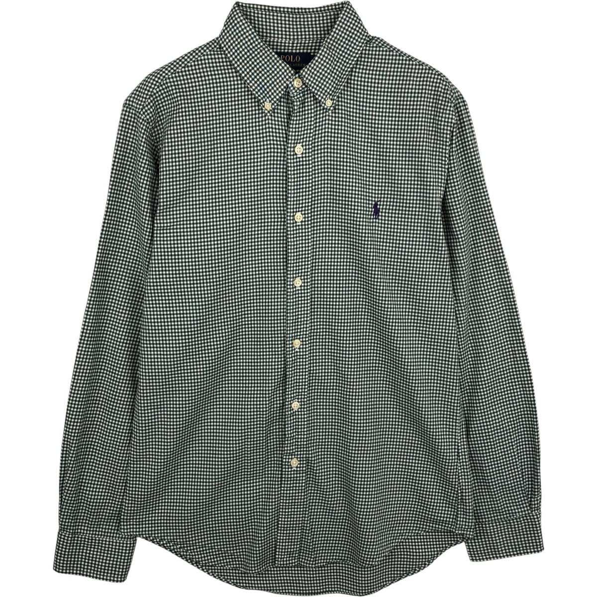 古着 ラルフローレン Ralph Lauren POLO RALPH LAUREN SLIM FIT ギンガムチェック 長袖 ボタンダウンチェックシャツ メンズM相当/eaa613293