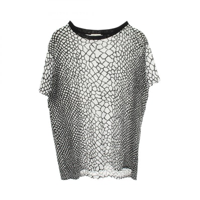 サンローランパリ SAINT LAURENT PARIS クロコダイル柄 半袖Tシャツ 衣料品 トップス コットン メンズ ホワイト系 / ブラック系 393499 【中古】
