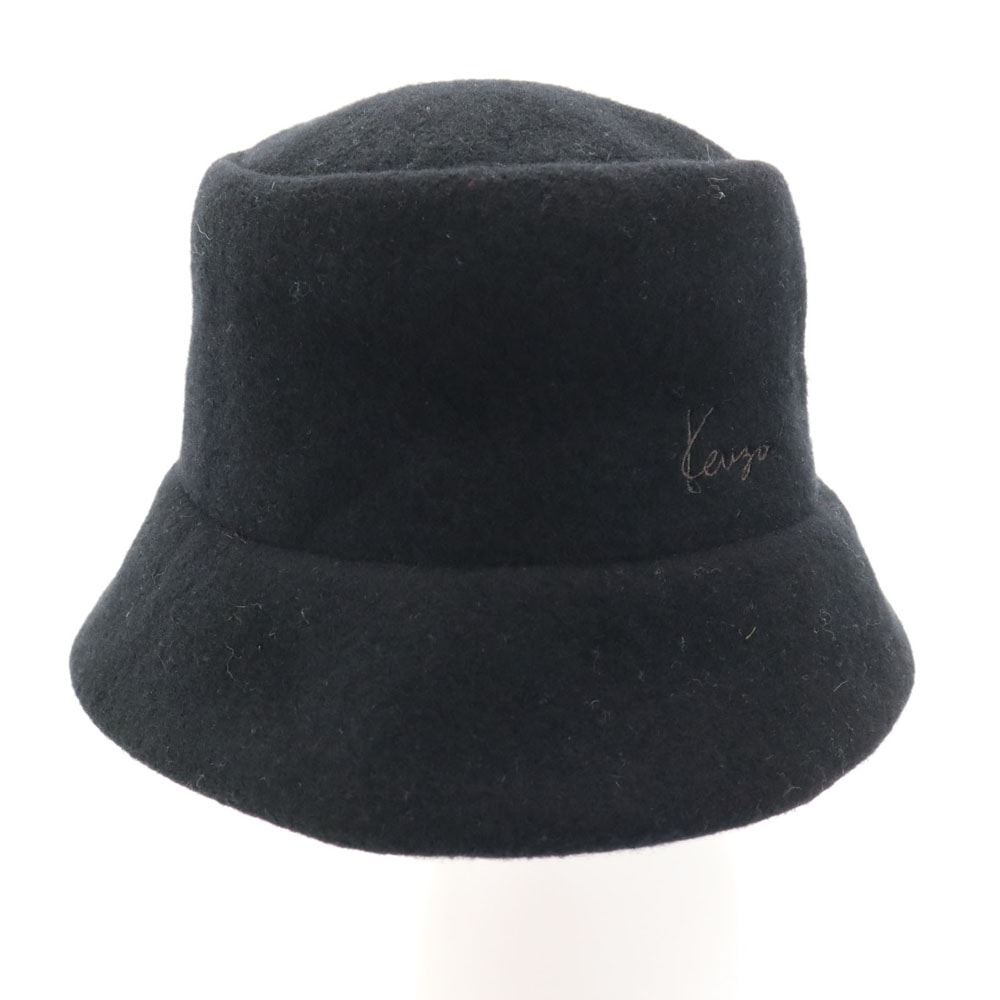 KENZO ケンゾー 日本製 ウールブレンド ハット M 黒