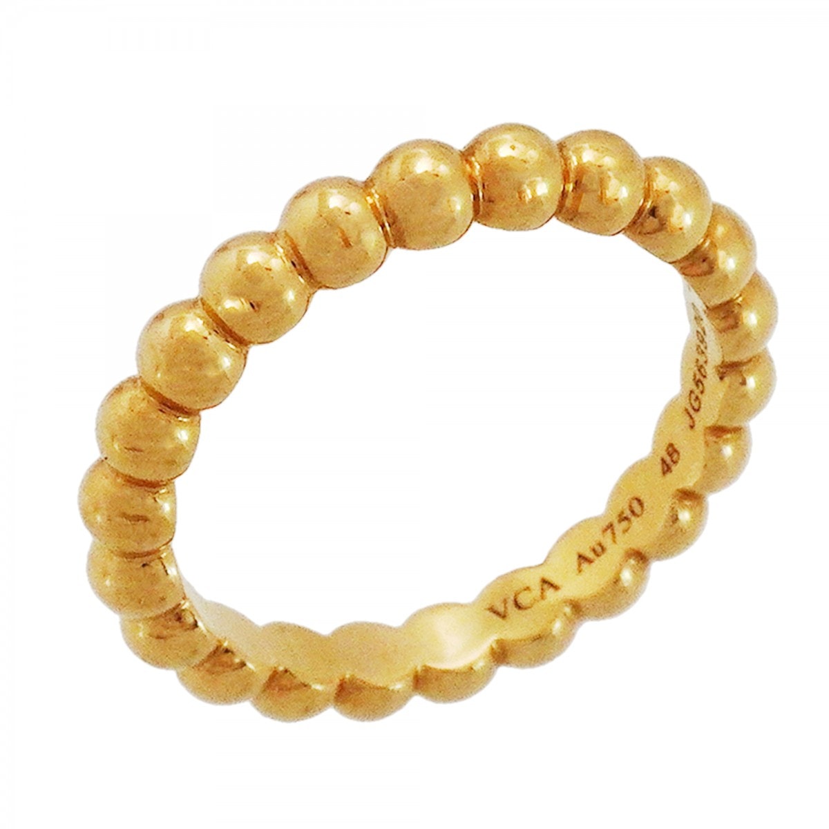 【6jeb0294】ヴァンクリーフ&アーペル リング ペルレ ミディアム K18YG イエローゴールド #48【中古】レディース