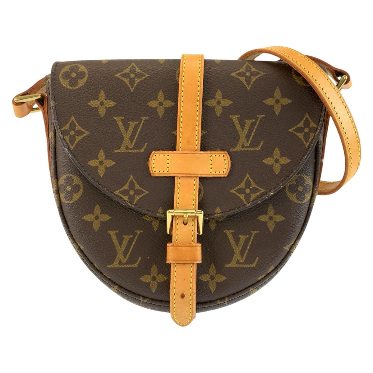 LOUIS VUITTON ルイヴィトン モノグラム シャンティPM ブラウン ゴールド金具 PVC レザー/ ショルダーバッグ ポシェット 1-0294273 【中古】