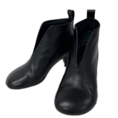 ジルサンダー JS35026A Vカット レザー ブーティ 35