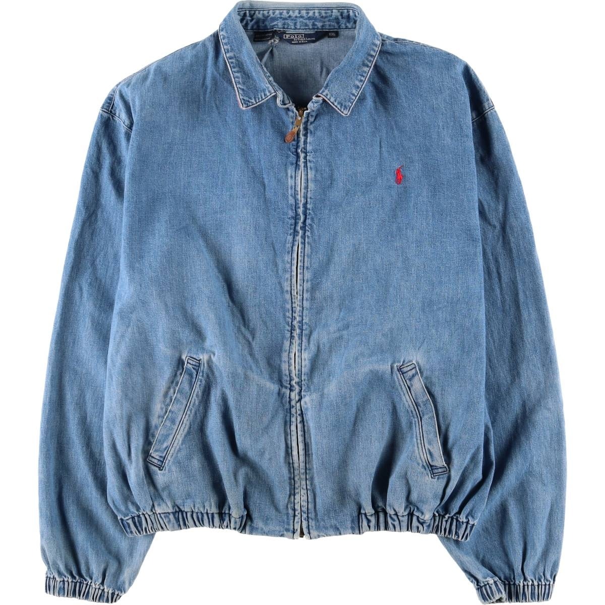古着 90年代 ラルフローレン Ralph Lauren POLO by Ralph Lauren デニムスイングトップ スポーツジャケット USA製 メンズXXL相当 ヴィンテージ/evb031122