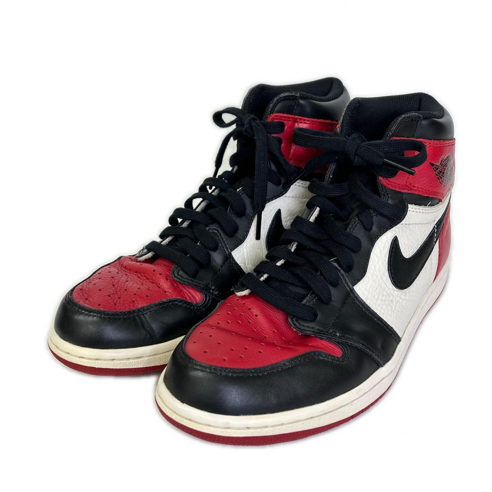 ナイキ 555088-610 Air Jordan 1 Retro High OG Bred Toe ハイカット スニーカー 28