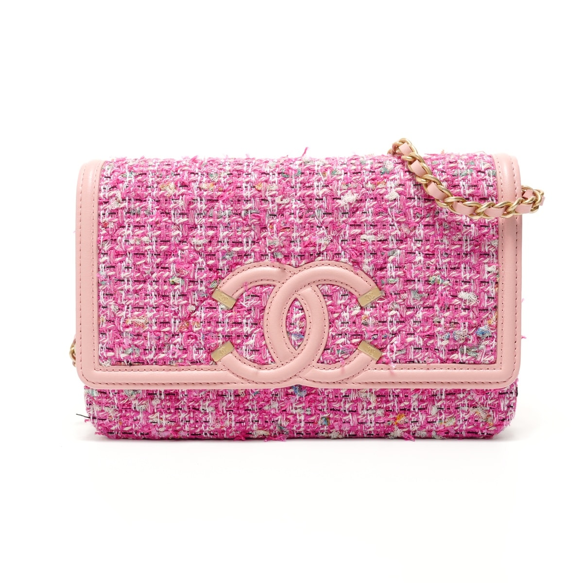 シャネル CHANEL 27番台 フィリグリー ツイード チェーンウォレット ショルダーバッグ【中古】