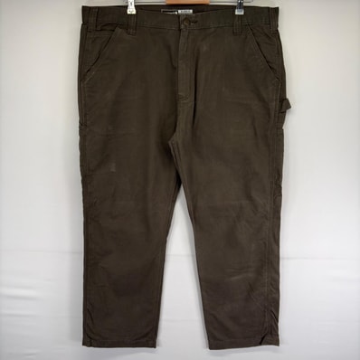 古着 カーハート Carhartt パンツ ハンマーループ ワンポイントロゴ 大きいサイズ ジッパーフライ W42 L30 ブラウン系 メンズ