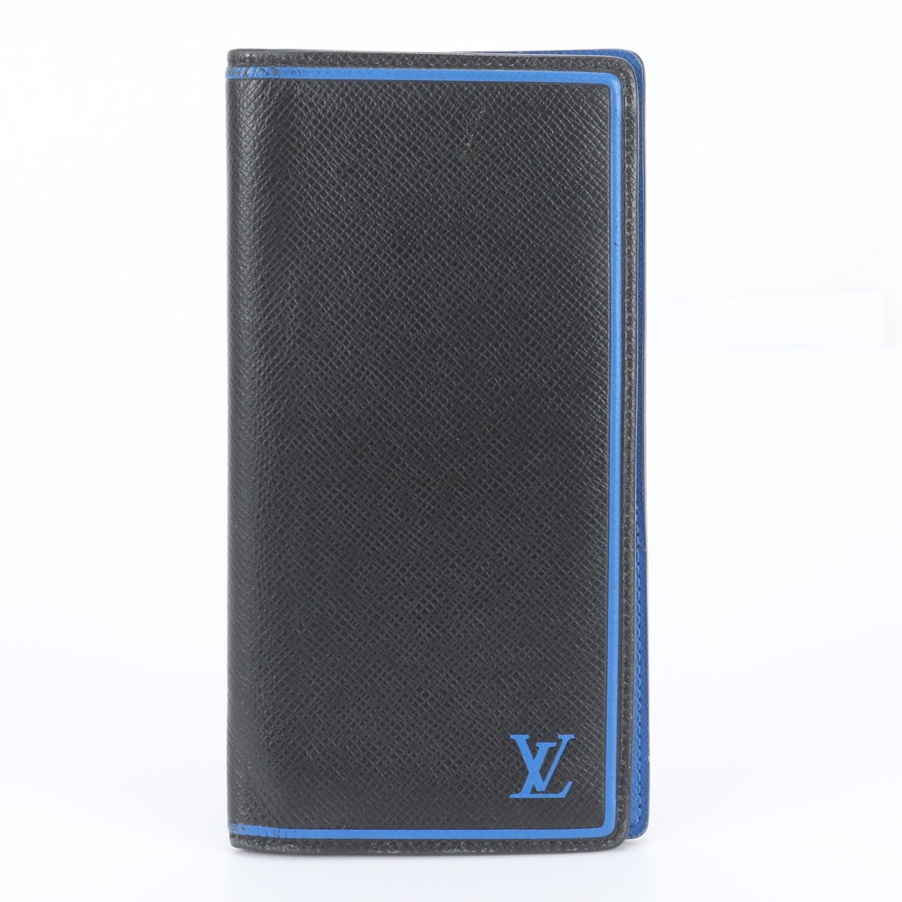 Louis Vuitton Brazza Wallet Taiga "Black/Blue"