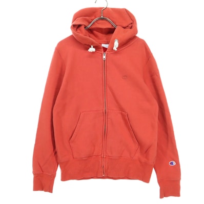 Champion チャンピオン ワンポイントロゴ 長袖 ジップパーカー M レッド