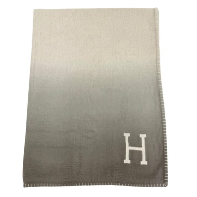 美品 エルメス アヴァロン Hロゴ グラデーション 大判 ブランケット ヤク