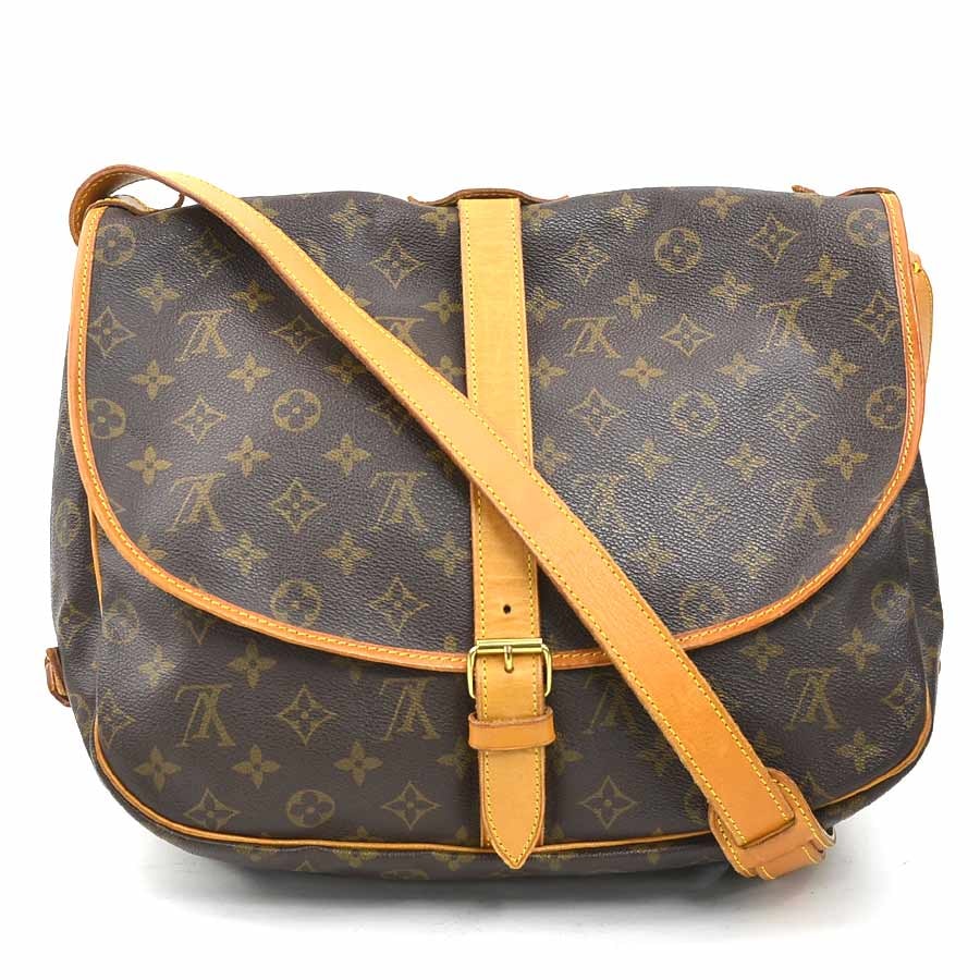 ルイ ヴィトン LOUIS VUITTON ショルダーバッグ モノグラム ソミュール35 モノグラムキャンバス ブラウン ゴールド ユニセックス M42254【中古】 e61841a