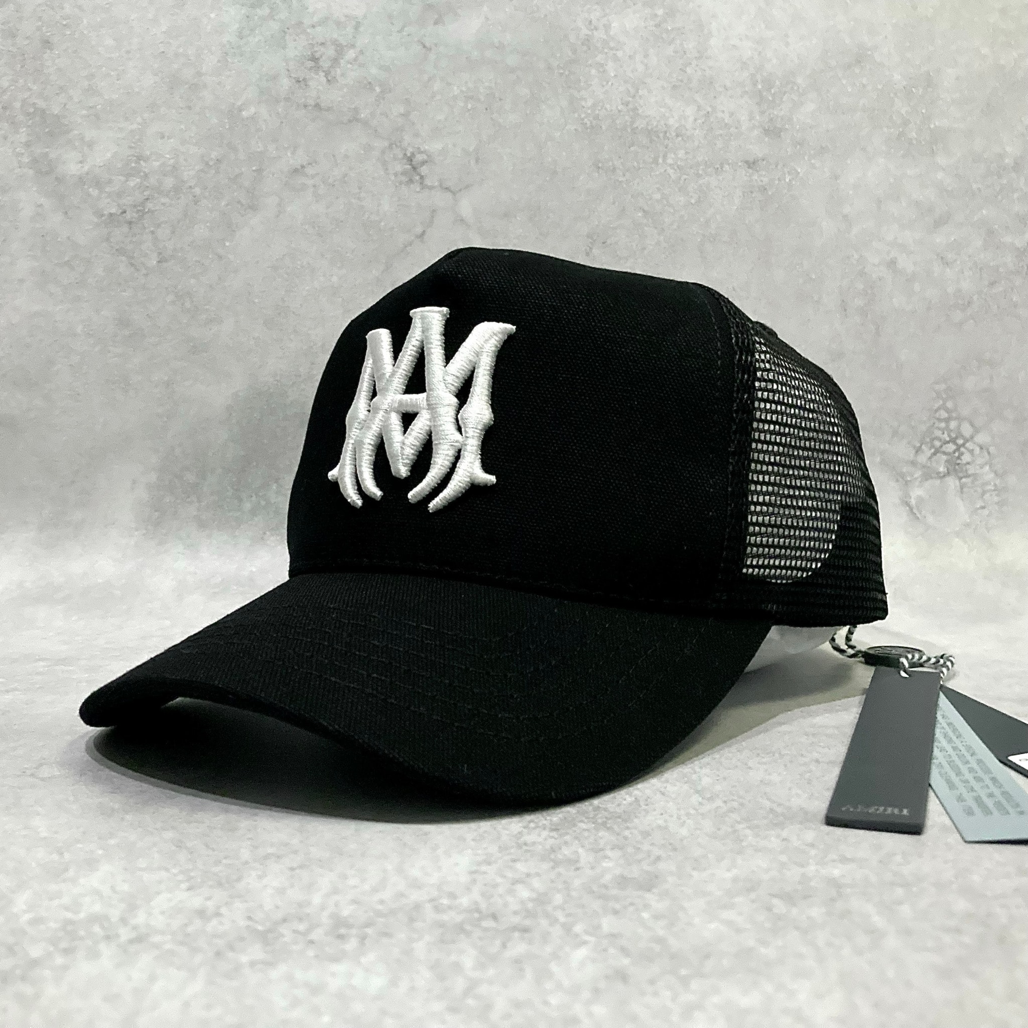 AMIRI MA Logo Trucker Hat "BLACK/WHITE"