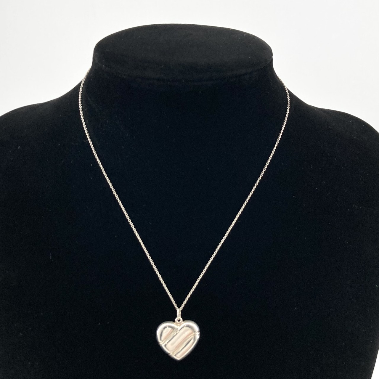 TIFFANY&Co.(ティファニー) フルハート ストライプ Ag925 ネックレス 8g シルバー