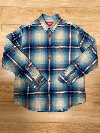 Supreme Shadow Plaid Flannel Shirt "Blue"