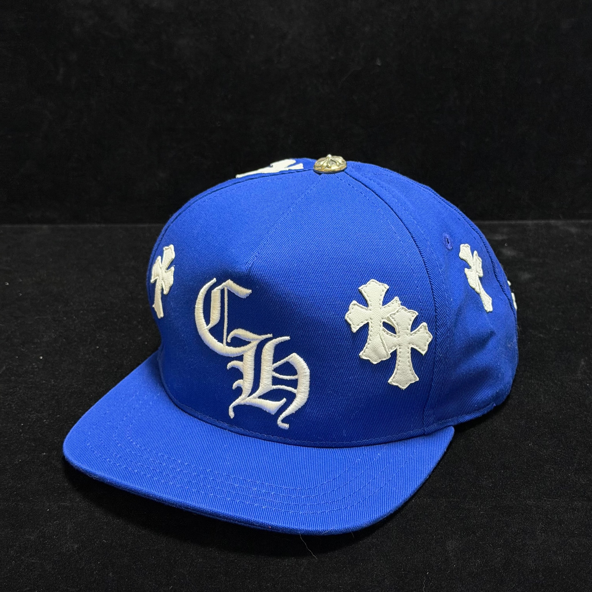 Chrome Hearts CH Hat Cross Patch Baseball Cap "Blue/White"