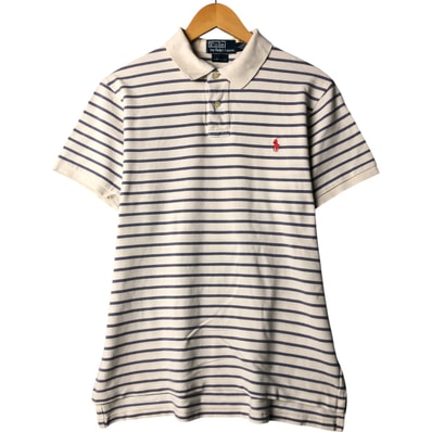 古着 ラルフローレン Ralph Lauren POLO by Ralph Lauren CUSTOM FIT 半袖 ボーダー ポロシャツ メンズL相当/eaa566797