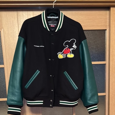 Supreme x Number (N)ine x Mickey Mouse Varsity Jacket "Black"