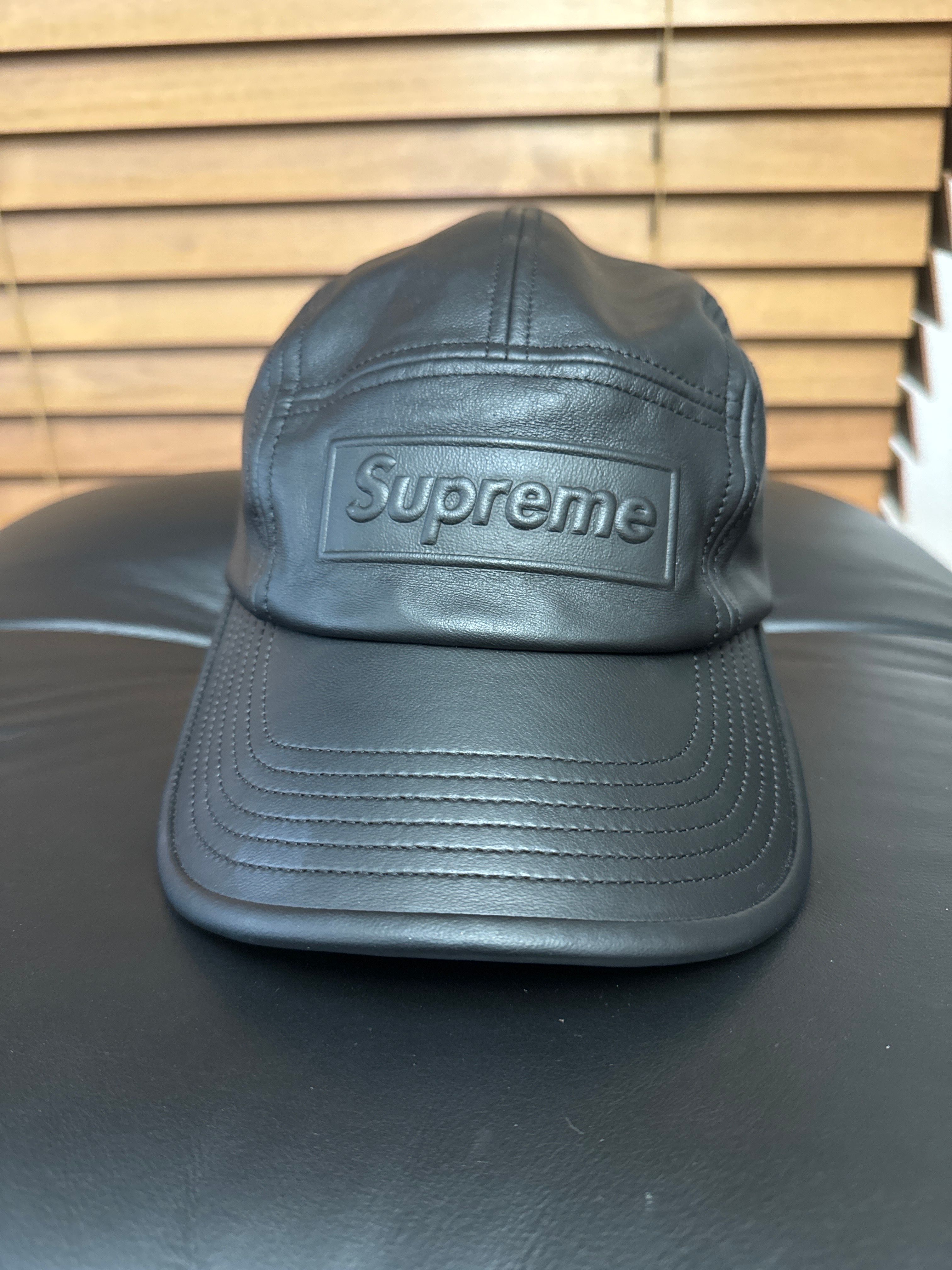 Supreme GORE-TEX Leather Camp Cap "Black"