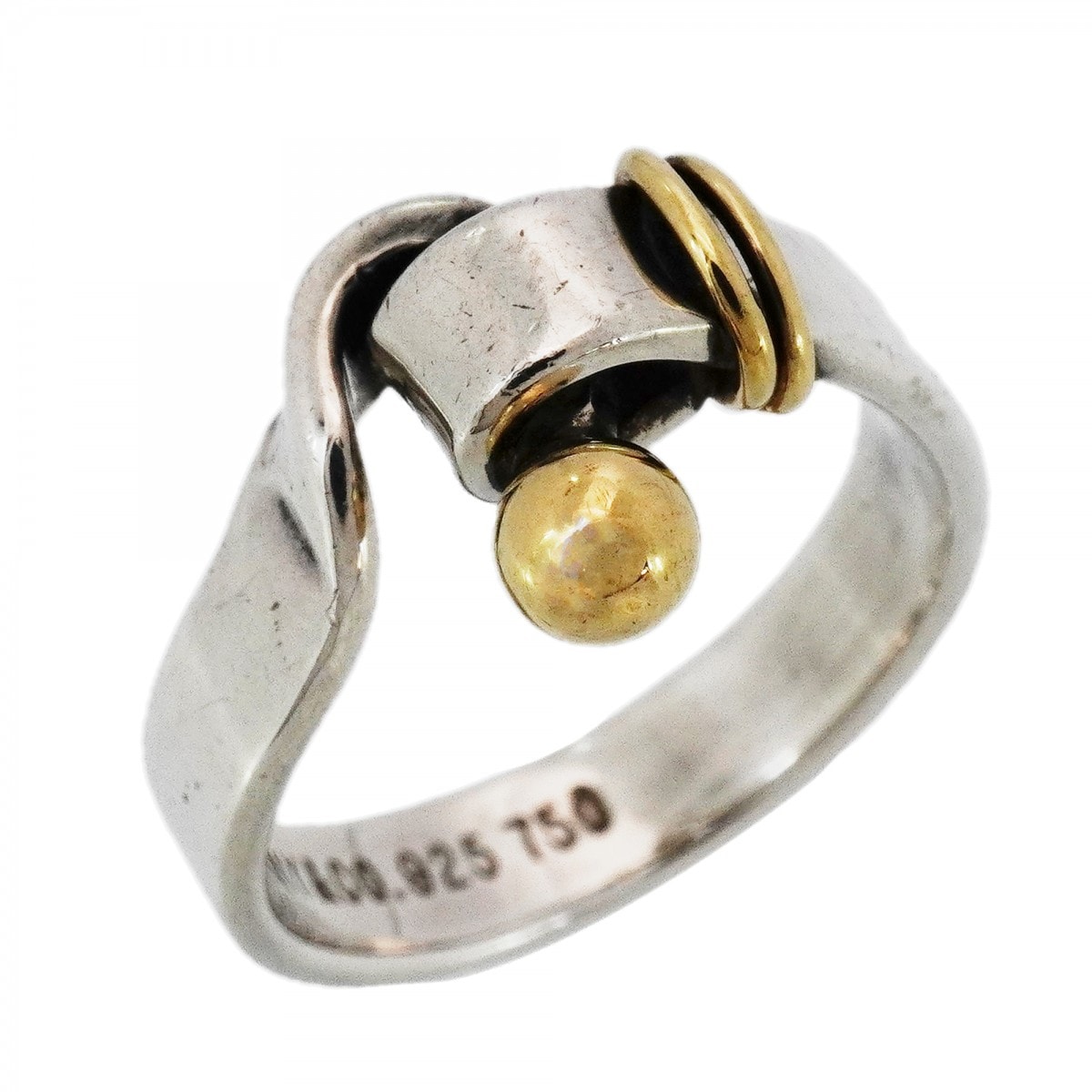 ★最終価格【6jcb0308】ティファニー リング フック&アイ K18YG イエローゴールド シルバー925 11.5号【中古】レディース