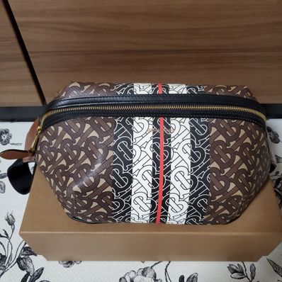 Burberry Medium Monogram Stripe E Canvas Bum Bag "Brown"