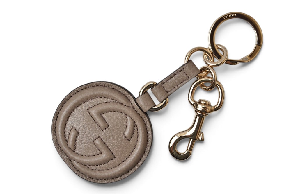 グッチ キーリング/キーホルダー/バッグチャーム GUCCI ダブルG インターロキング グレージュ/ゴールド【中古】