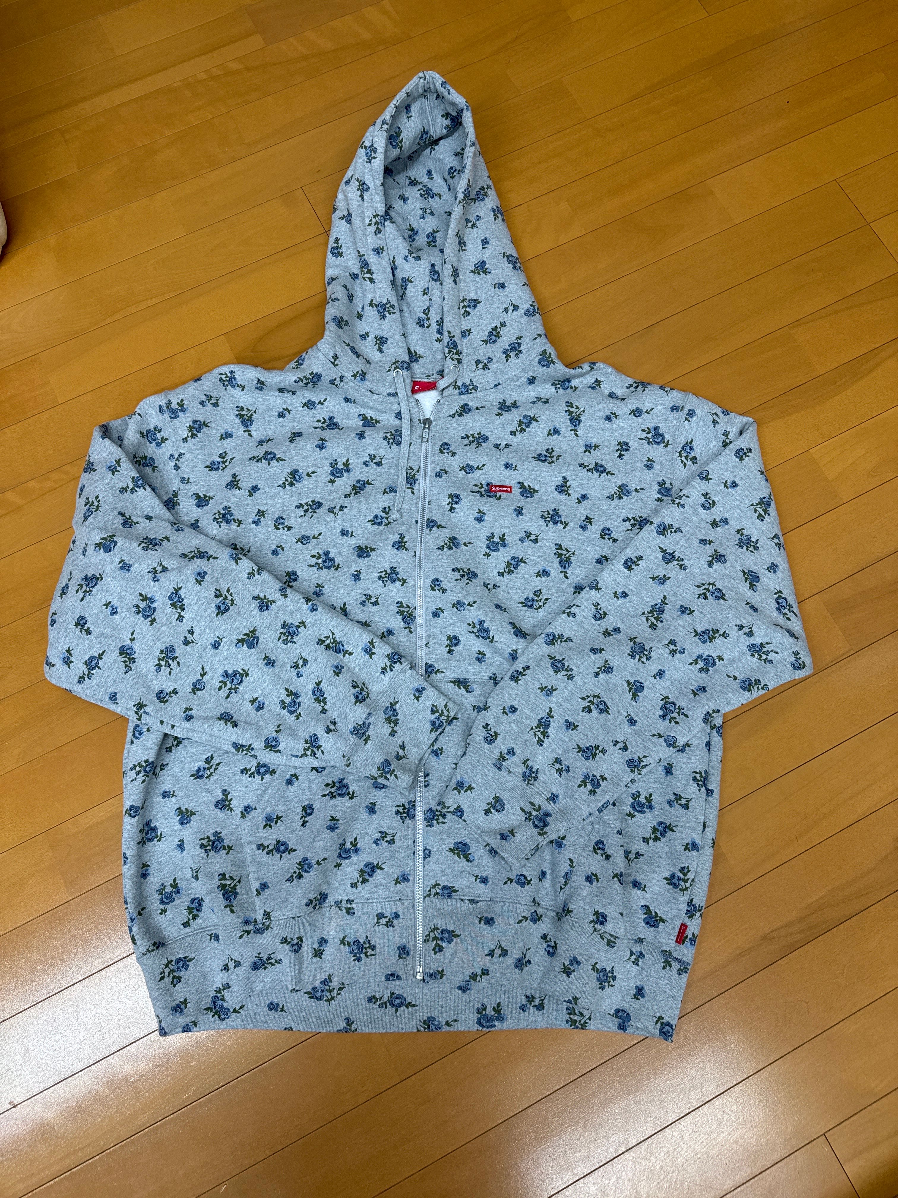 Supreme Small Box Zip Up Hooded Sweatshirt "Flowers"