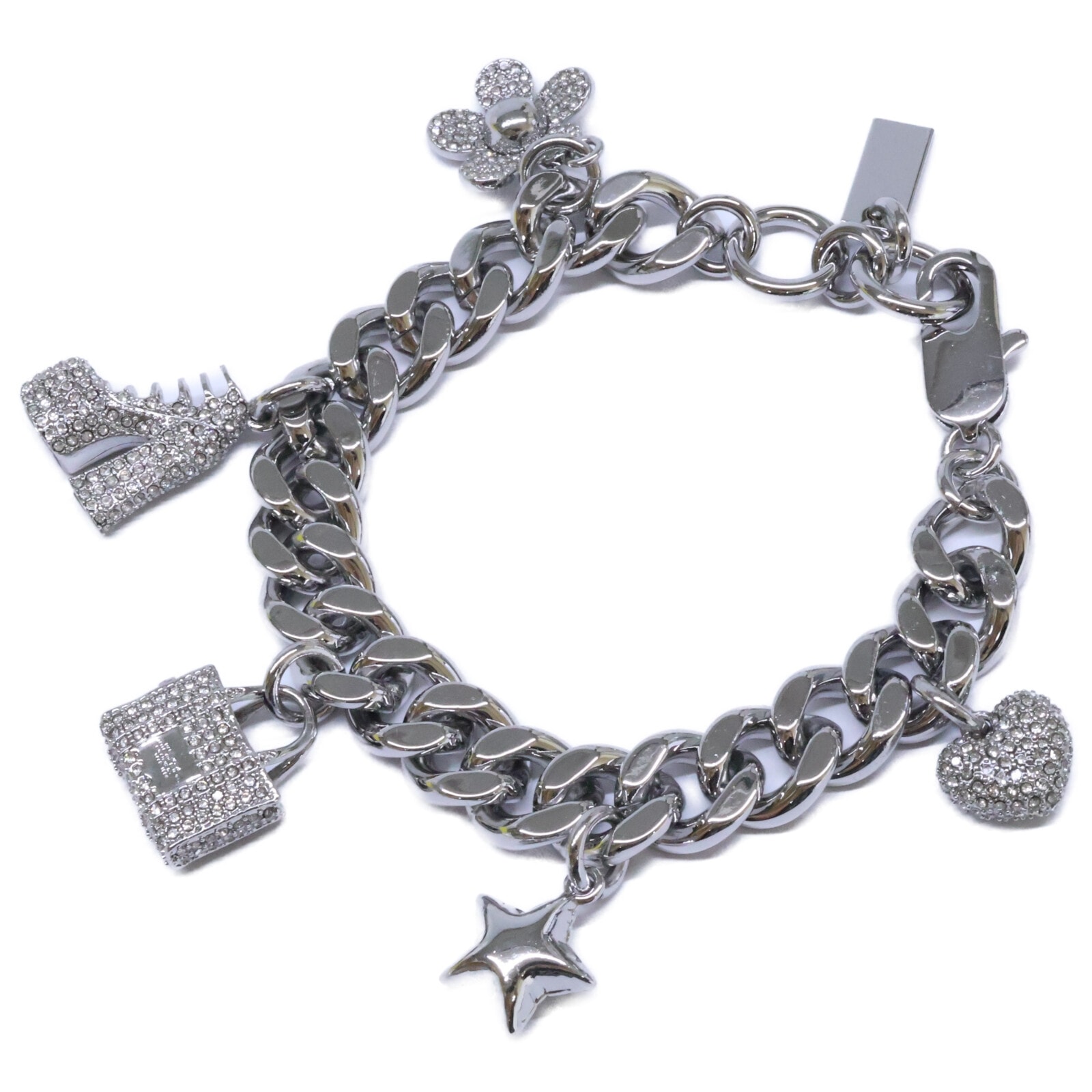 マーク ジェイコブス 【美品】2R3JBR001J81-059 THE PAVE MINI ICON CHARM BRACELET ミニ アイコン パヴェ チャーム