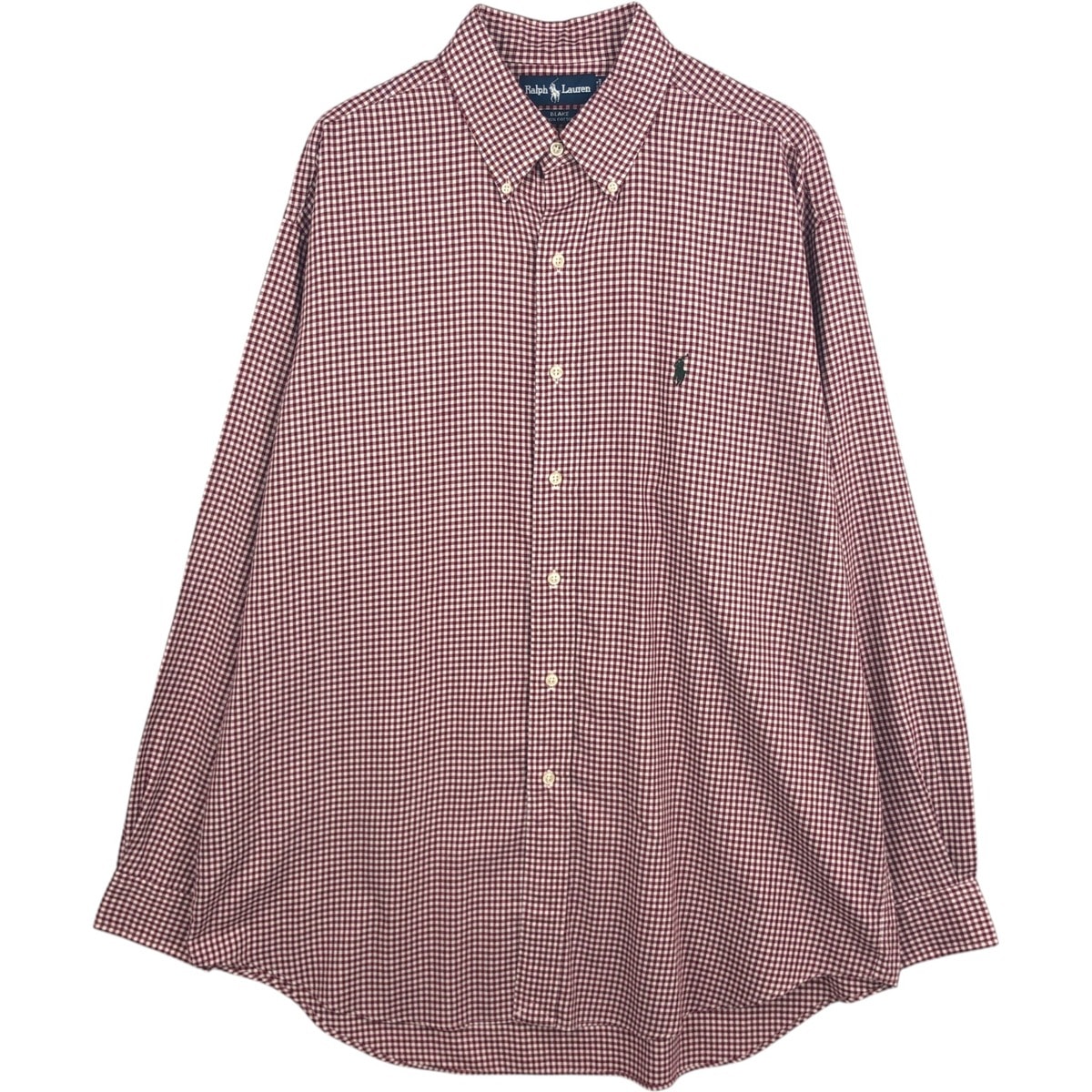 古着 ラルフローレン Ralph Lauren BLAKE ギンガムチェック 長袖 ボタンダウンチェックシャツ メンズL相当/eaa629024