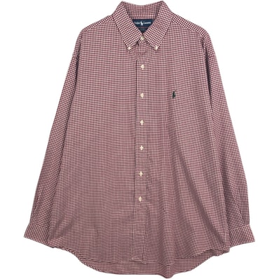 古着 ラルフローレン Ralph Lauren BLAKE ギンガムチェック 長袖 ボタンダウンチェックシャツ メンズL相当/eaa629024
