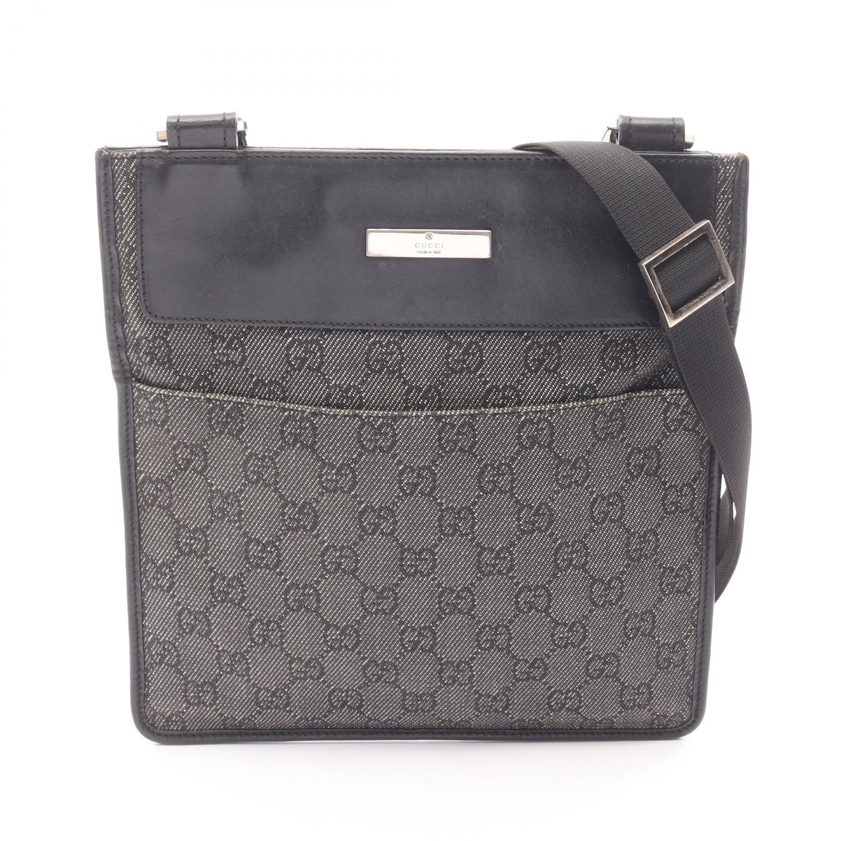 グッチ GUCCI GGデニム ショルダーバッグ バッグ デニム レザー レディース ブラック系 27639 【中古】