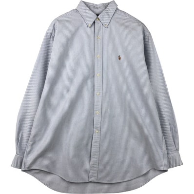 古着 ラルフローレン Ralph Lauren BLAKE 長袖 ボタンダウンストライプシャツ メンズXL相当/eaa614714