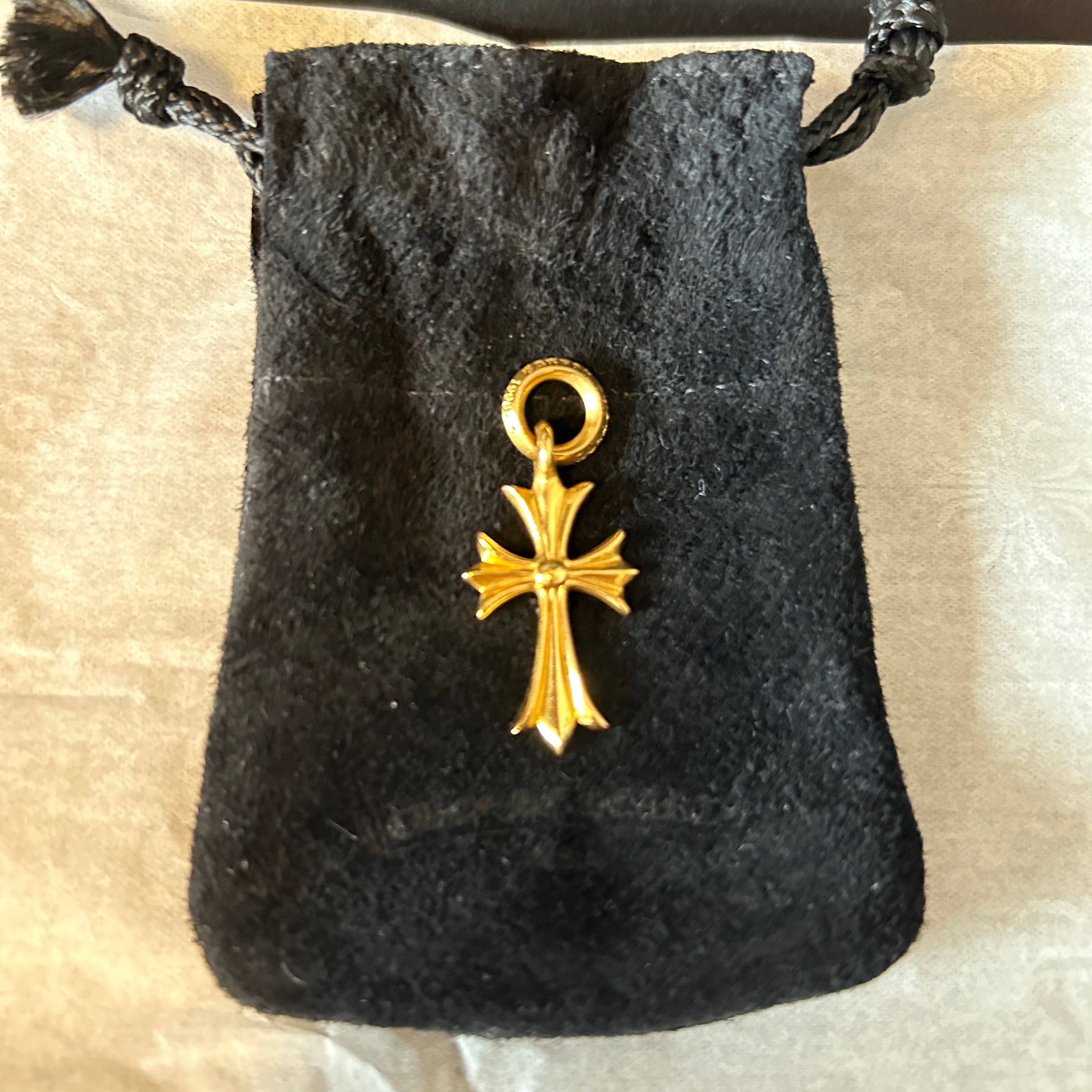 Chrome Hearts 22K Tiny CH Cross Charm "Yellow Gold"