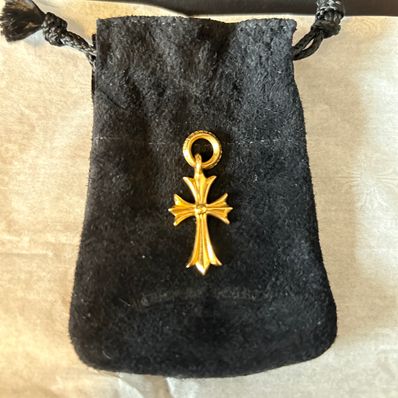 Chrome Hearts 22K Tiny CH Cross Charm "Yellow Gold"